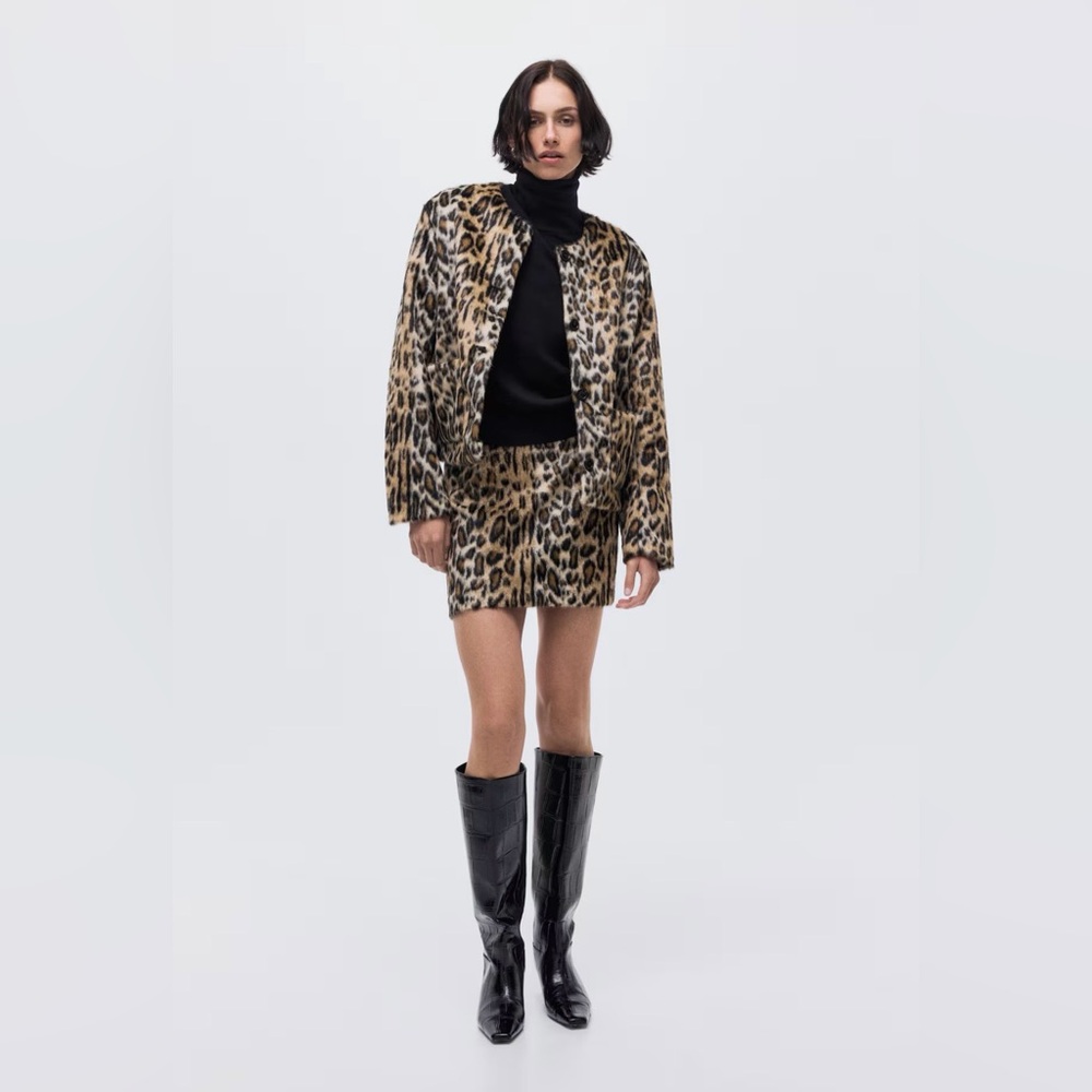 H&M Leopard Print Skirt Set